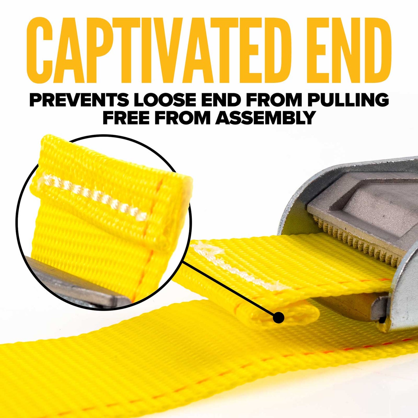2" x 12' Yellow E-Track Cam Buckle Strap