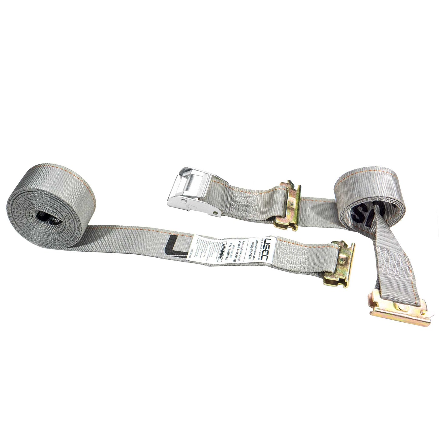  gray 16' E track cam strap with double end e fittings