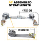 2'' x 16' Gray E-Track Cam Buckle Strap | Wire Hooks & Spring E-Fittings
