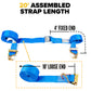 2'' x 20' Blue E-Track Cam Buckle Strap | Wire Hooks & Spring E-Fittings