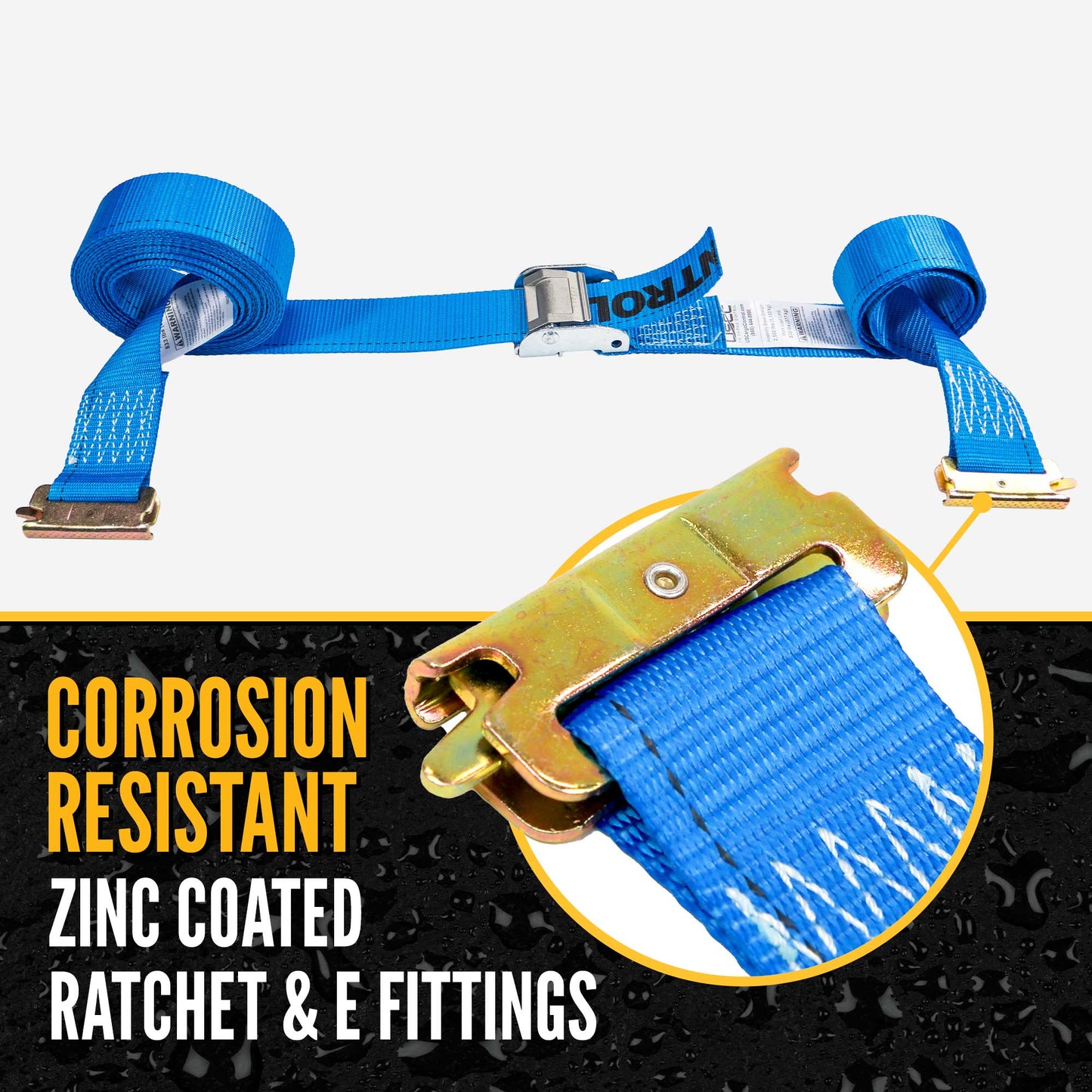 2" x 20' Blue E-Track Cam Buckle Strap
