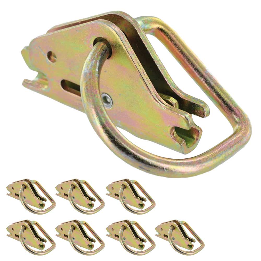 E Track Tie Down W/ D Ring | 4,000 lbs. BS | 8-Pack