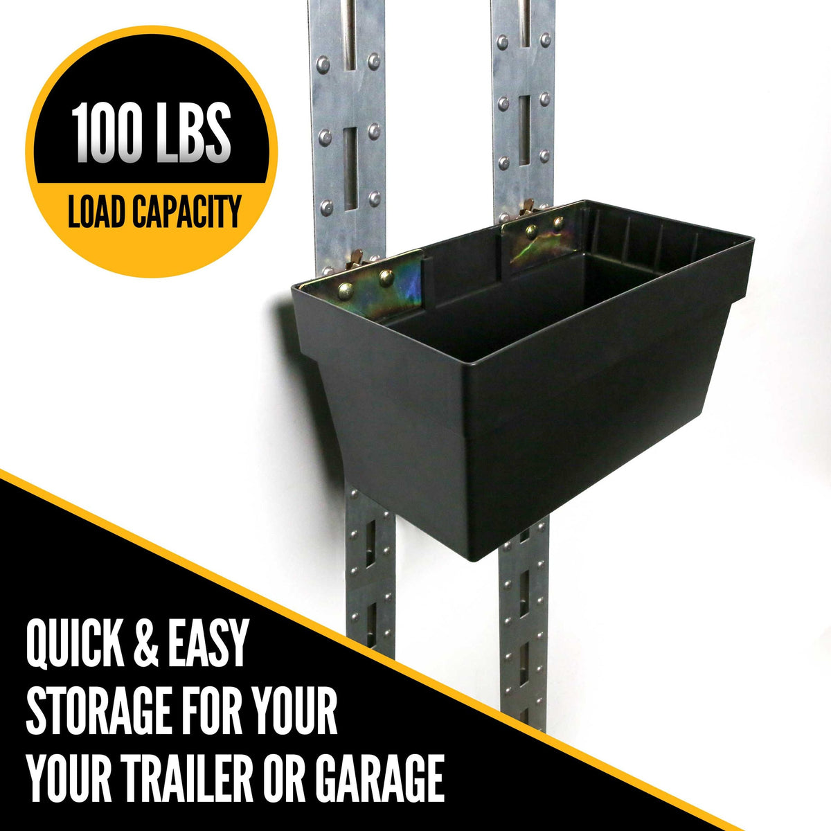 Medium E-Track Storage Bin | Plastic | 13"W x 6-1/2"H x 7-1/4"D | 2-Pack