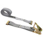 2" x 16' Gray E-Track Ratchet Strap | 1' Fixed End