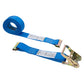 2" x 20' Blue E-Track Ratchet Strap | 1' Fixed End