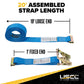 2" x 20' Blue E-Track Ratchet Strap | 1' Fixed End