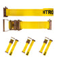 2" x 12' Yellow E-Track Ratchet Strap | Standard 4' Fixed End | 4-Pack