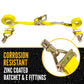 2" x 12' Yellow E-Track Ratchet Strap | Double Stud & Spring E-Fittings