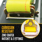 2" x 12' Yellow E-Track Ratchet Strap | F-Hooks & Spring E-Fittings
