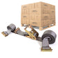 2" x 16' Gray E-Track Ratchet Strap | Double-Fitted End | 800-Pack (Pallet)
