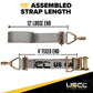 2" x 16' Gray E-Track Ratchet Strap | Double Stud & Spring E-Fittings