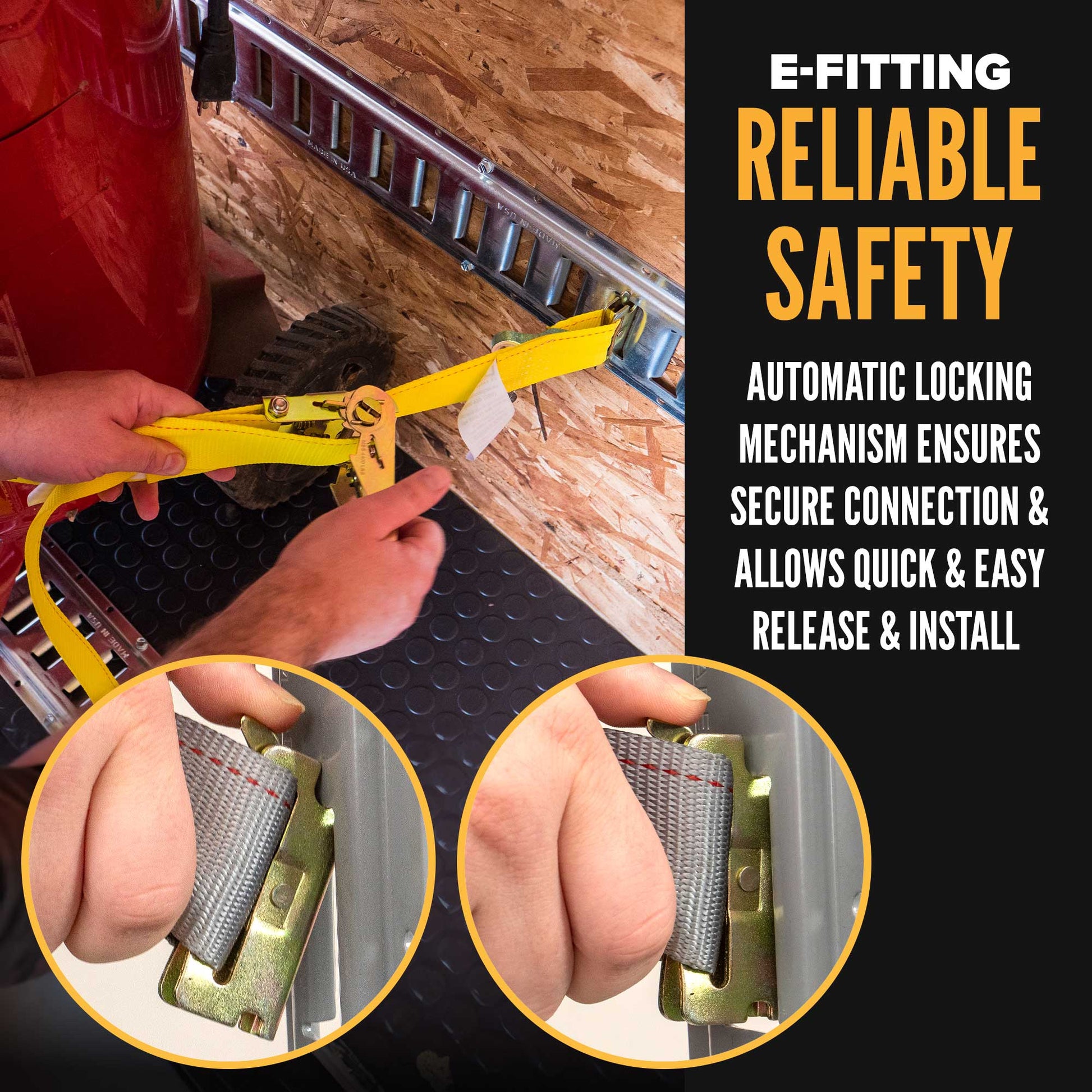  e track fittings ensure a secure connection