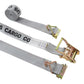 2'' x 16' Gray E-Track Ratchet Strap | Wire Hooks & Spring E-Fittings