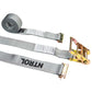 2" x 16' Gray E-Track Ratchet Strap | Standard 4' Fixed End