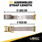 2" x 16' Gray E-Track Ratchet Strap | Standard 4' Fixed End