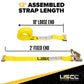 2" x 12' Yellow E-Track Ratchet Strap | 2' Fixed End