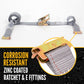 2" x 16' Gray E-Track Ratchet Strap | 2' Fixed End