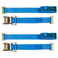 2" x 20' Blue E-Track Ratchet Strap | Standard 4' Fixed End | 2-Pack