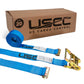 2" x 20' Blue E-Track Ratchet Strap | Standard 4' Fixed End | 20-Pack
