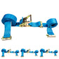2" x 20' Blue E-Track Ratchet Strap | Double-Fitted End | 4-Pack