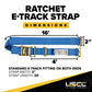 2" x 20' Blue E-Track Ratchet Strap | Double-Fitted End