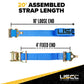 2" x 20' Blue E-Track Ratchet Strap | F-Hooks & Spring E-Fittings