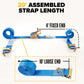 2'' x 20' Blue E-Track Ratchet Strap | Wire Hooks & Spring E-Fittings