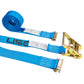 2" x 20' Blue E-Track Ratchet Strap | Standard 4' Fixed End