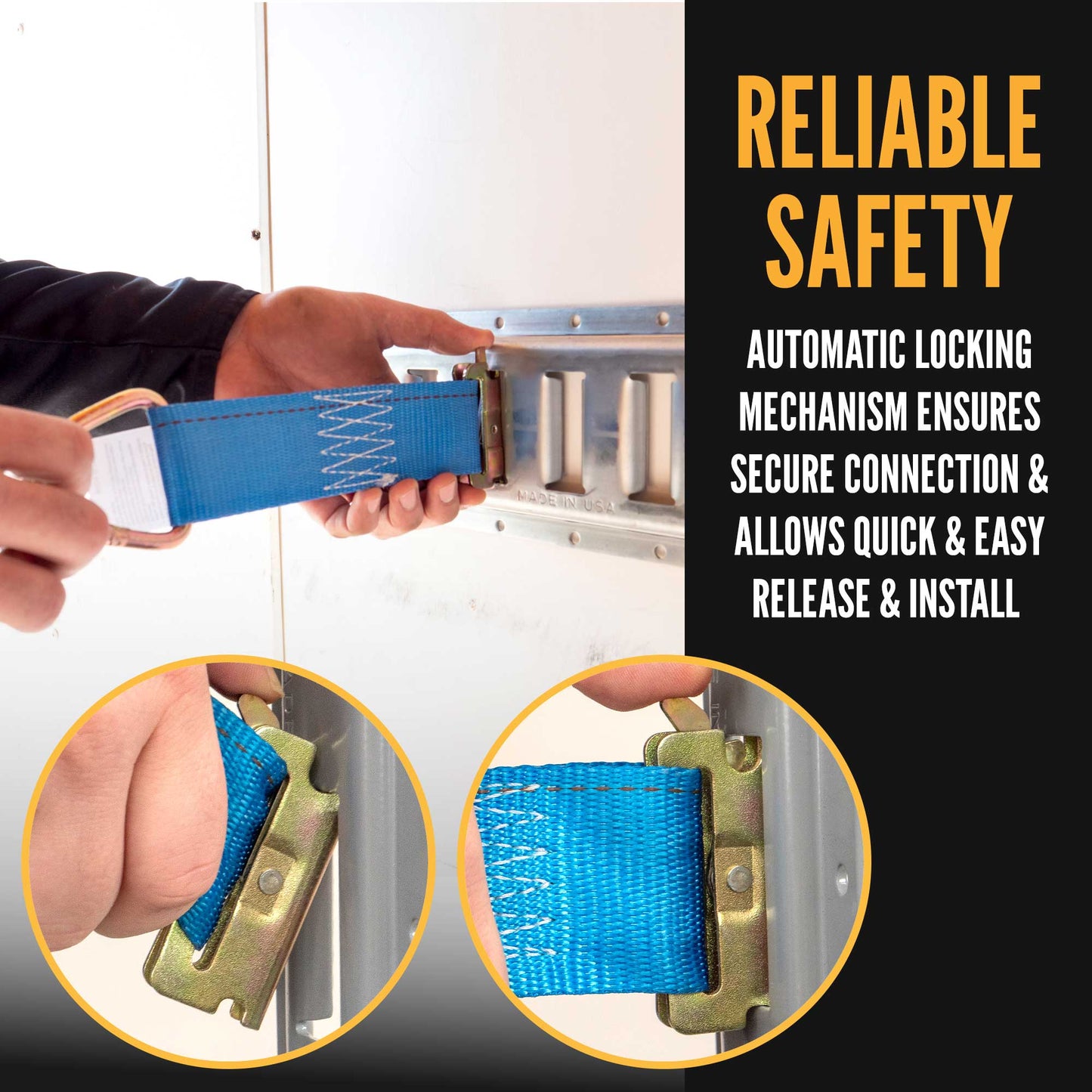 8-1/2" E-Track Rope Tie Off - Blue | 4,400 lbs. BS