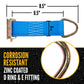  corrosion resistant hardware. 6" long with 2" webbing
