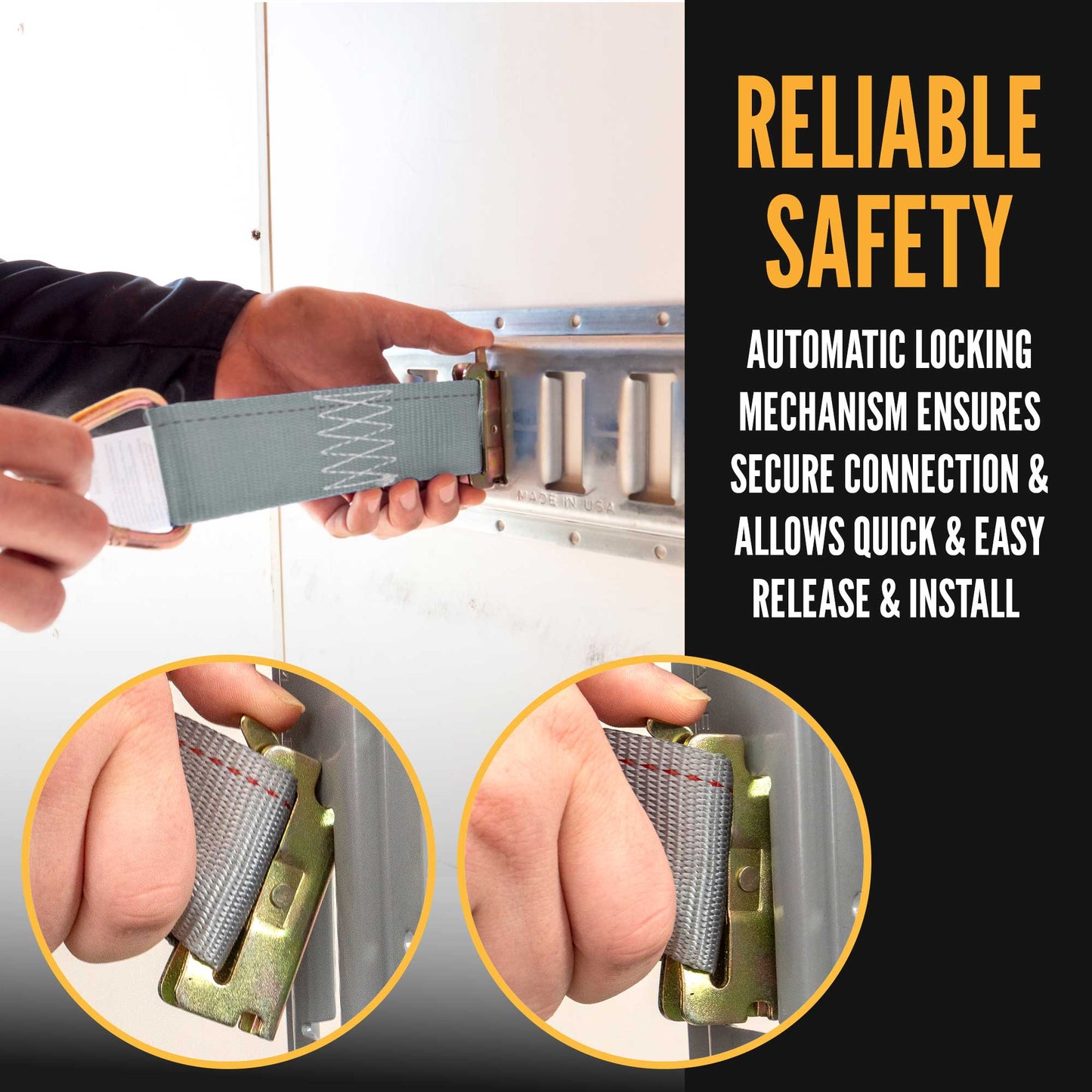  e track fittings ensure a secure connection