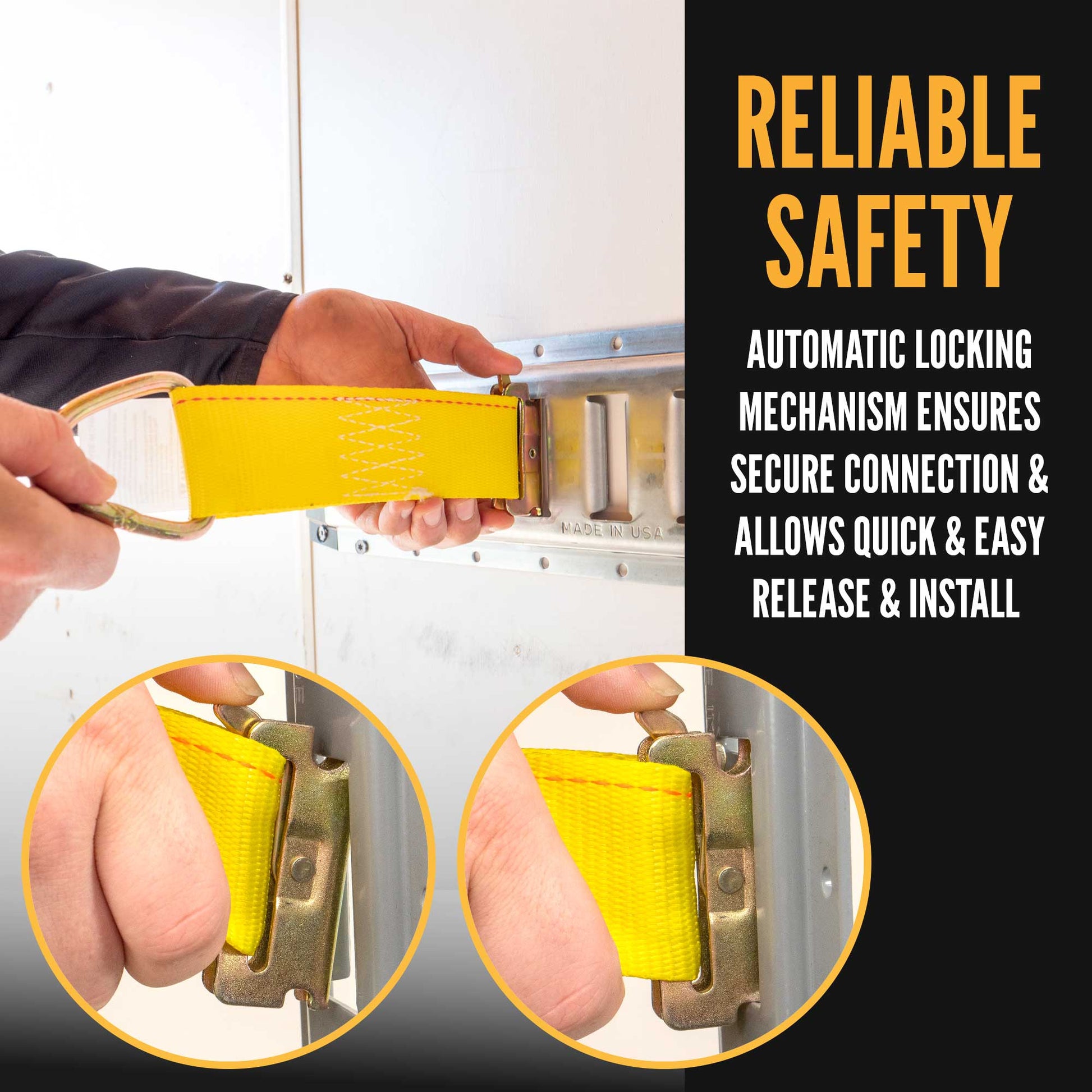  e track fittings ensure a secure connection