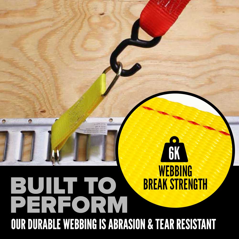 8-1/2" E-Track Rope Tie Off - Yellow | 4,400 lbs. BS