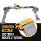 2" x 16' Gray E-Track Sliding Ratchet Strap