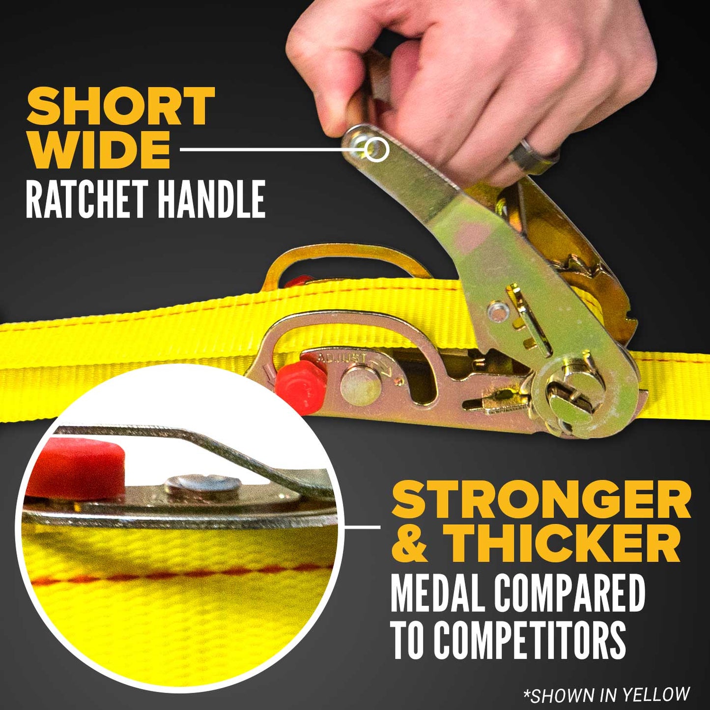 2" x 20' Blue E-Track Sliding Ratchet Strap