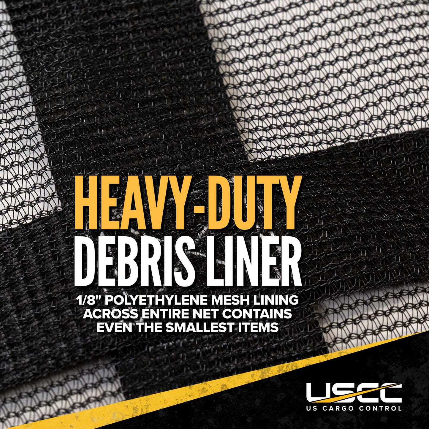 42" x 82" Heavy-Duty Cargo Net with Mesh Lining | Cam Buckles & E-Track Fittings