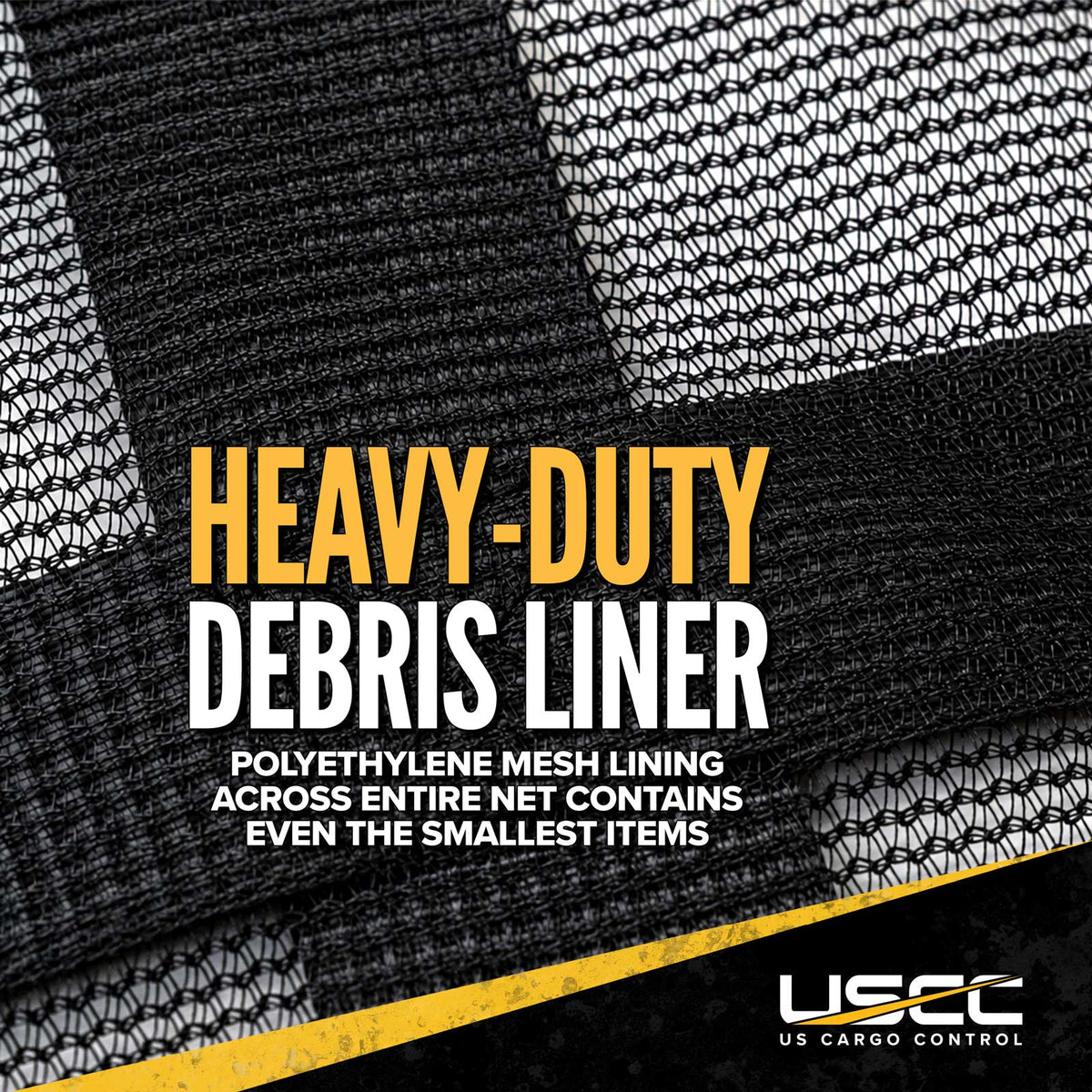 82" x 82" Heavy-Duty Cargo Net with Mesh Lining | Cam Buckles & E-Track Fittings