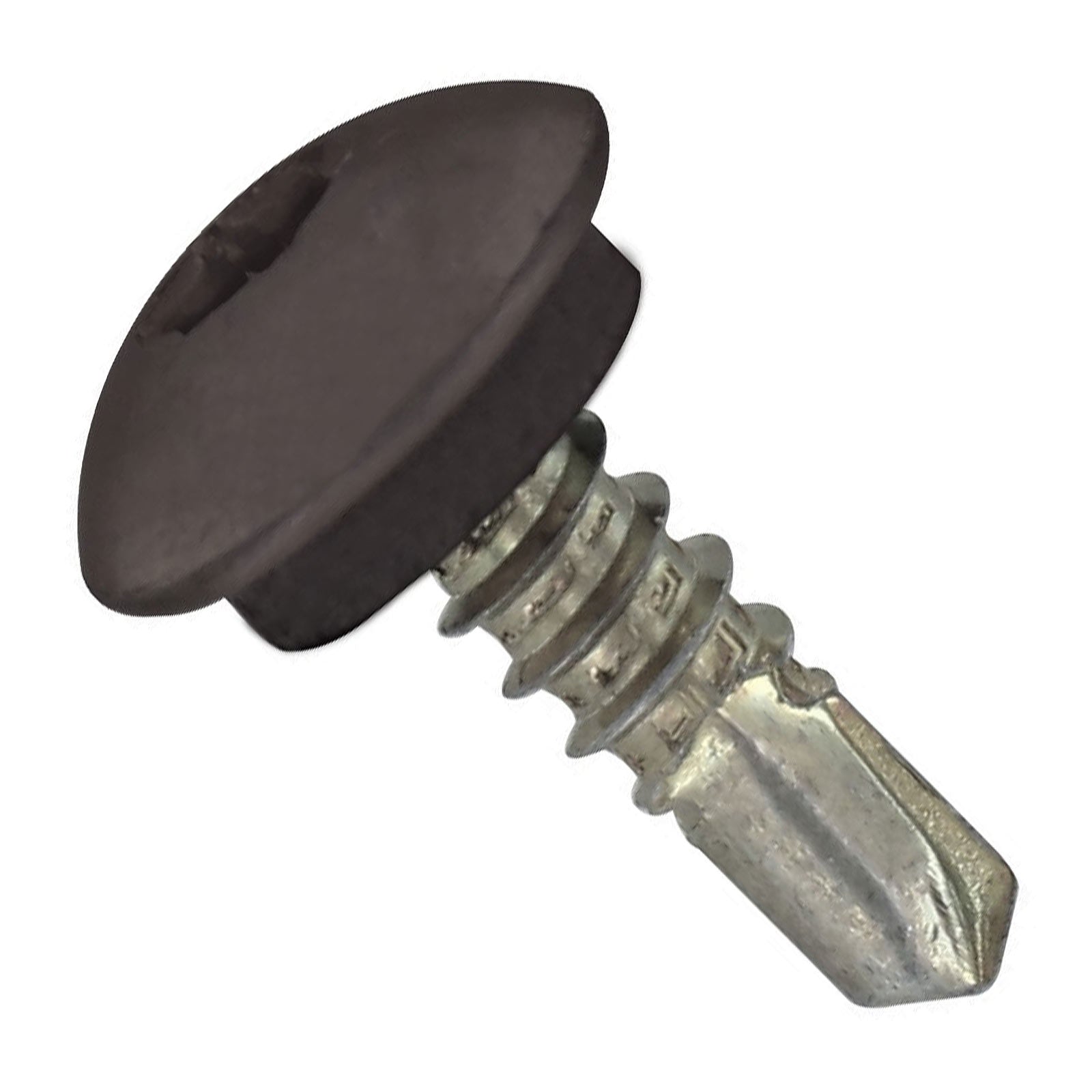 #1214 x 34 inch Eclipse Steelbinder Metal Roofing Screw Charcoal Gray Pkg 250 image 1 of 2