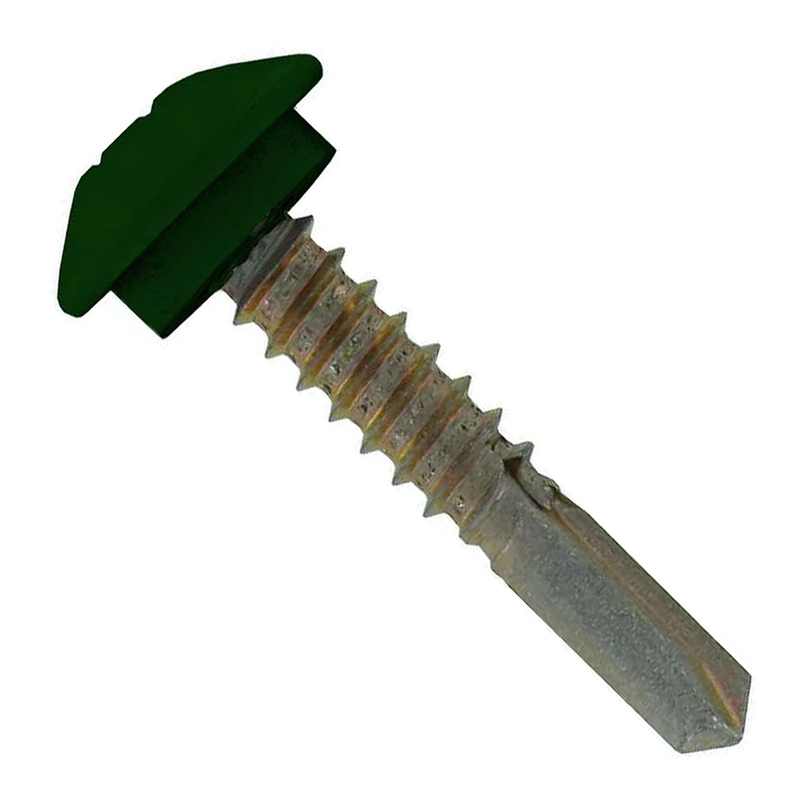 #1214 x 114 inch Eclipse Steelbinder Metal Roofing Screw Forest Green Pkg 250