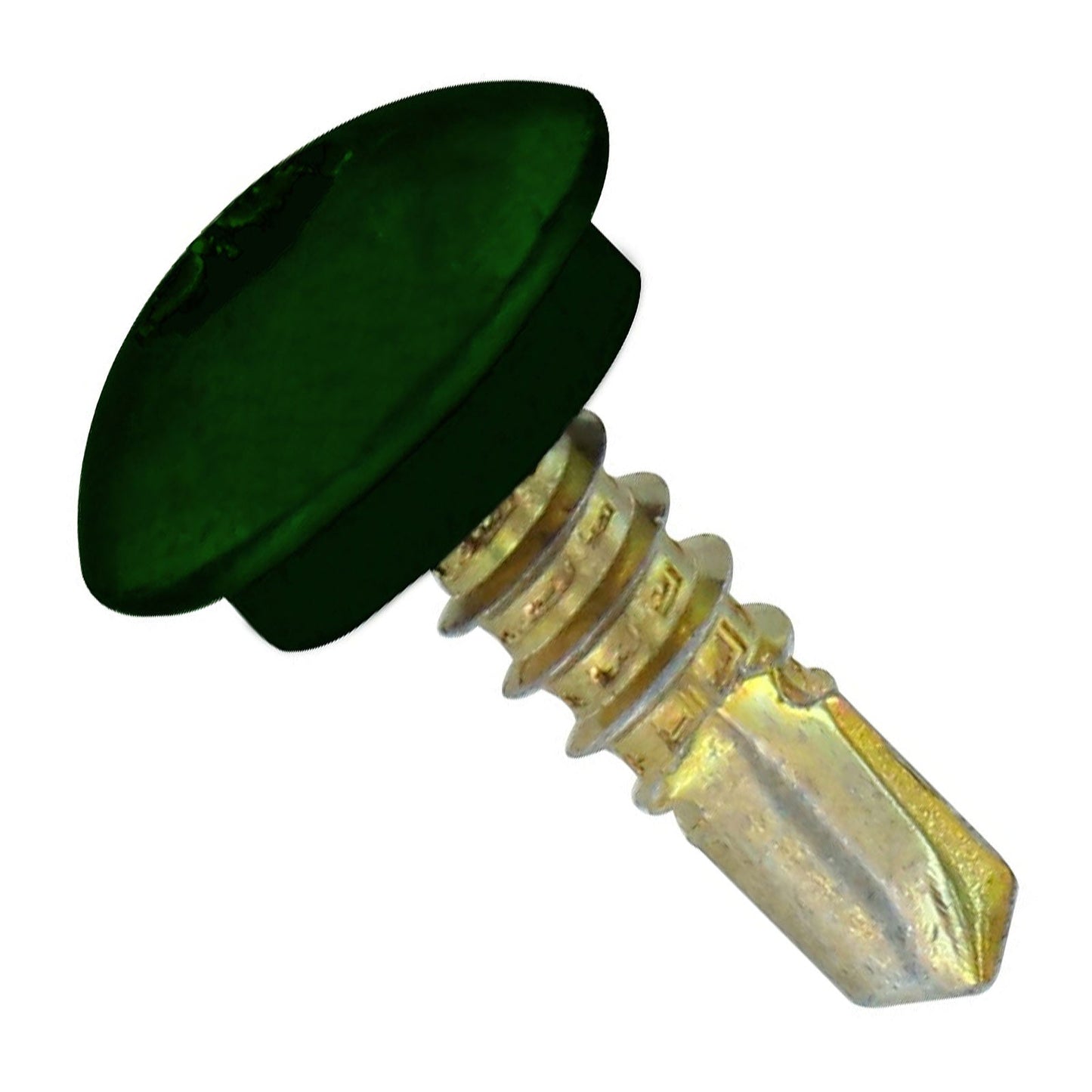 #1214 x 34 inch Eclipse Steelbinder Metal Roofing Screw Forest Green Pkg 250 image 1 of 2