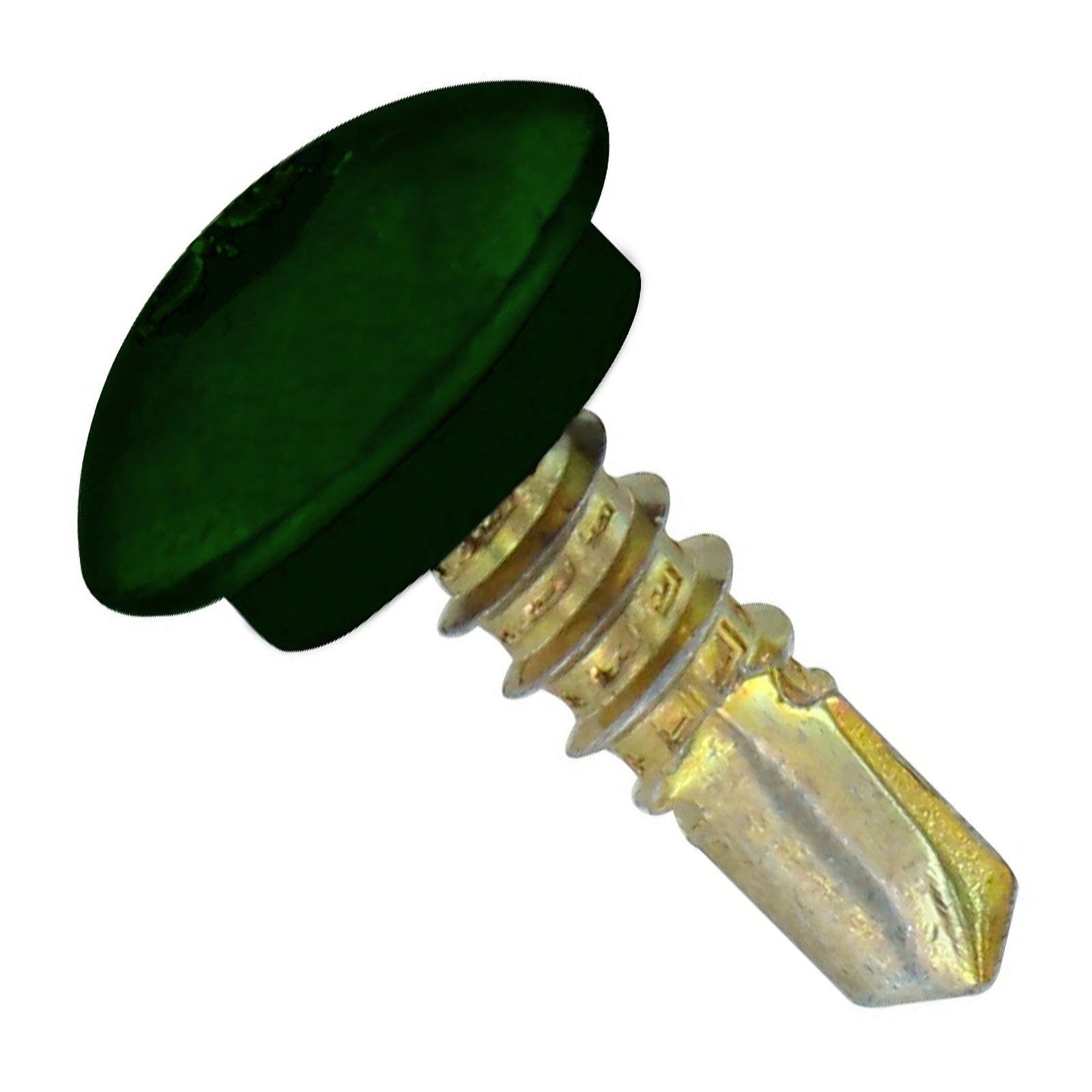 #1214 x 34 inch Eclipse Steelbinder Metal Roofing Screw Forest Green Pkg 250 image 1 of 2