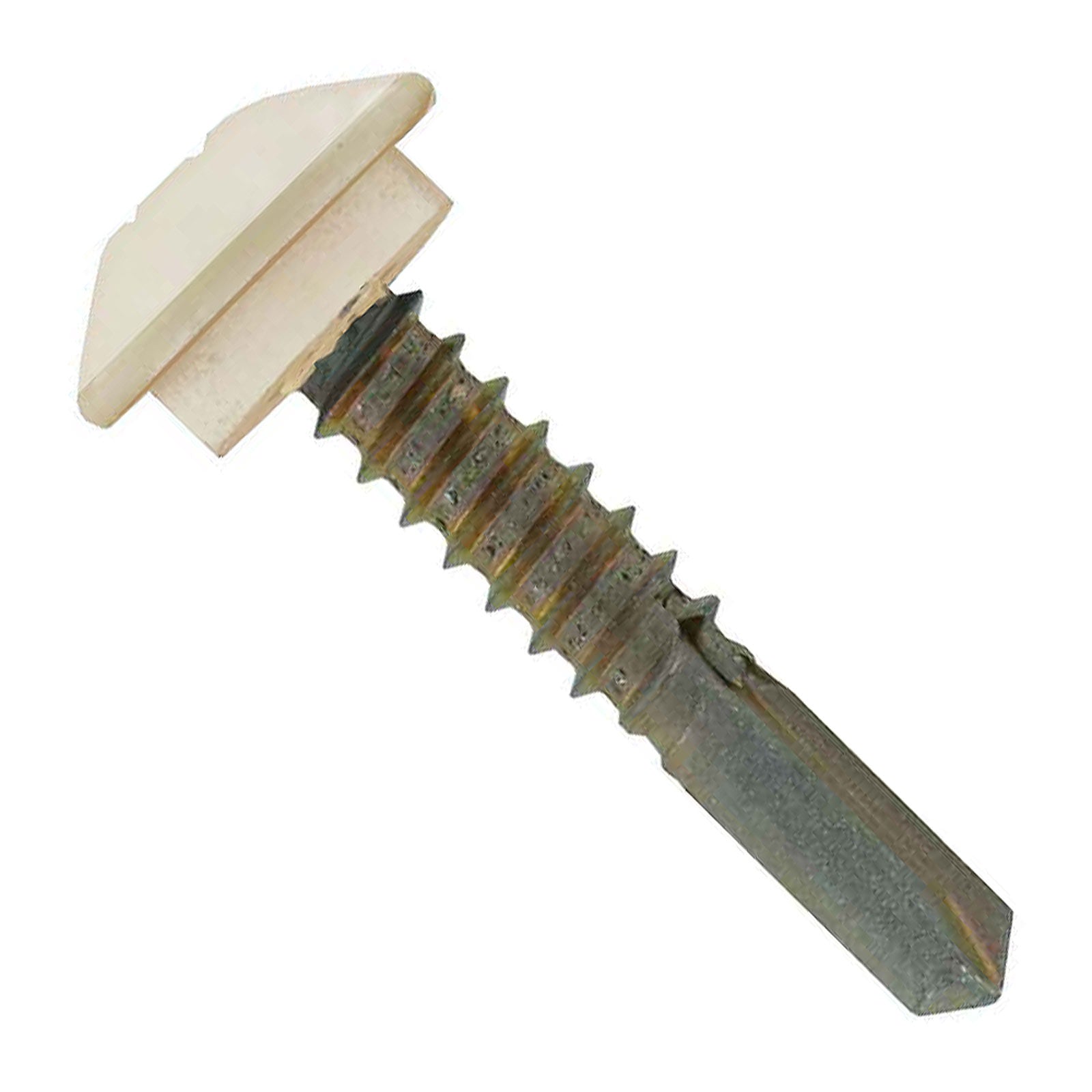 #1214 x 114 inch Eclipse Steelbinder Metal Roofing Screw Light Stone Pkg 250