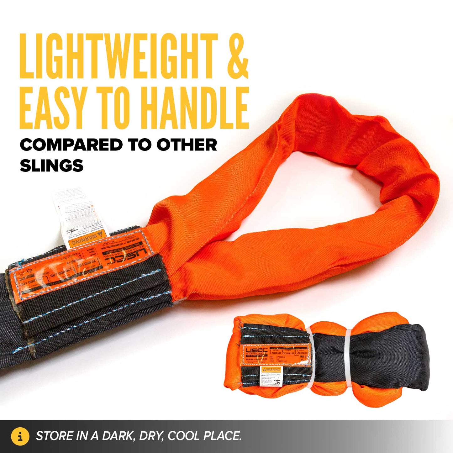 30' Domestic Eye & Eye Round Sling - Polyester | 90,000 lbs. Capacity