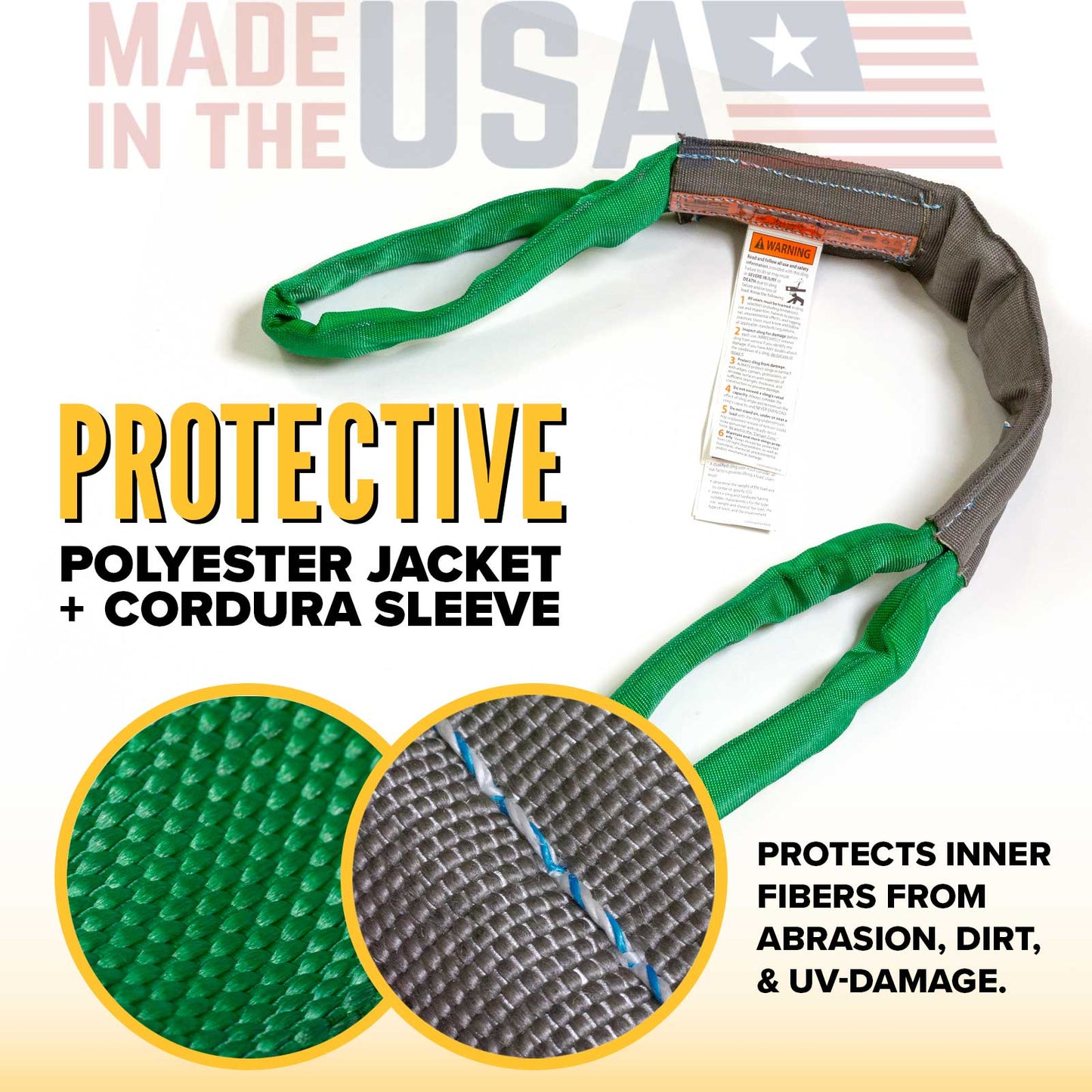 11' Domestic Eye & Eye Round Sling - Polyester | 5,300 lbs. Capacity