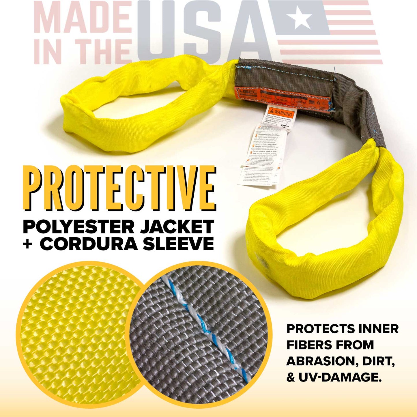 11' Domestic Eye & Eye Round Sling - Polyester | 8,400 lbs. Capacity