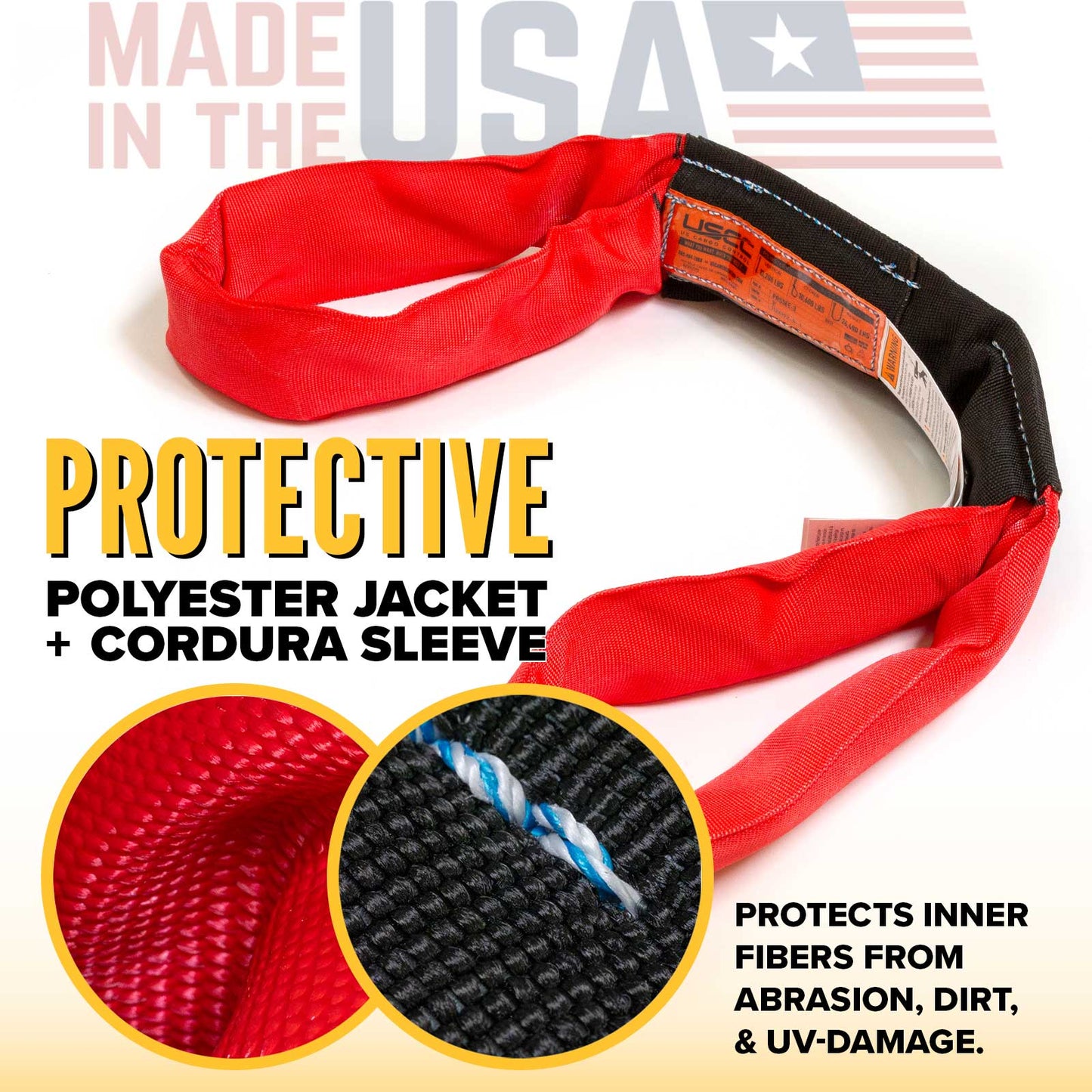 5' Domestic Eye & Eye Round Sling - Polyester | 13,200 lbs. Capacity