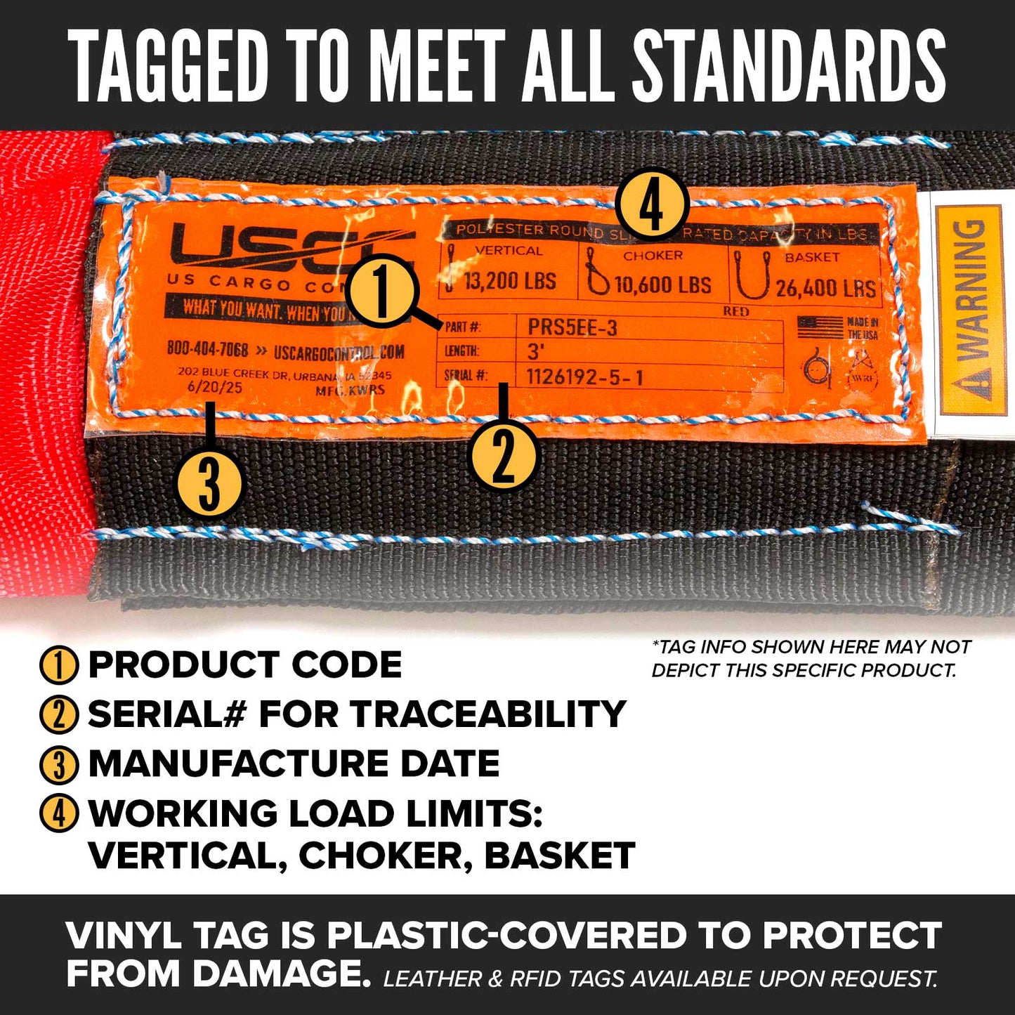 20' Domestic Eye & Eye Round Sling - Polyester | 13,200 lbs. Capacity