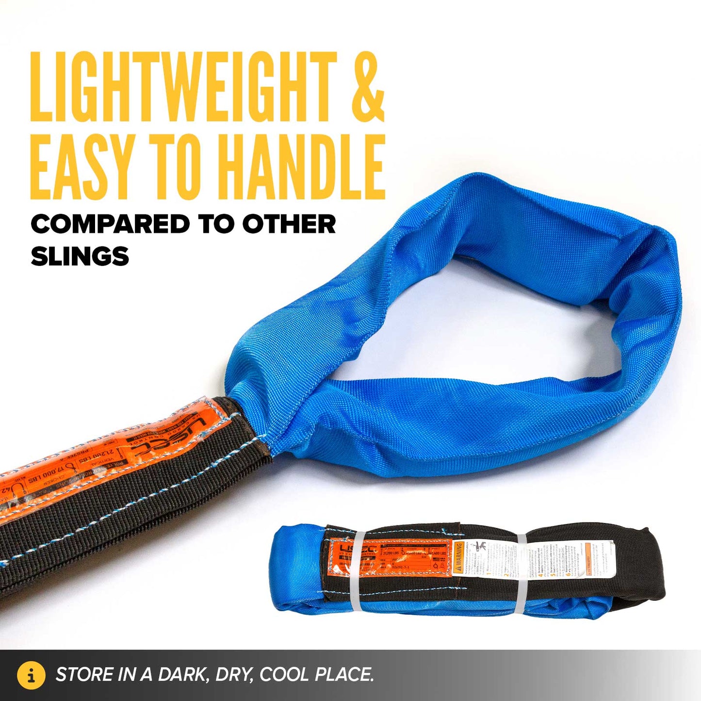 22' Domestic Eye & Eye Round Sling - Polyester | 21,200 lbs. Capacity