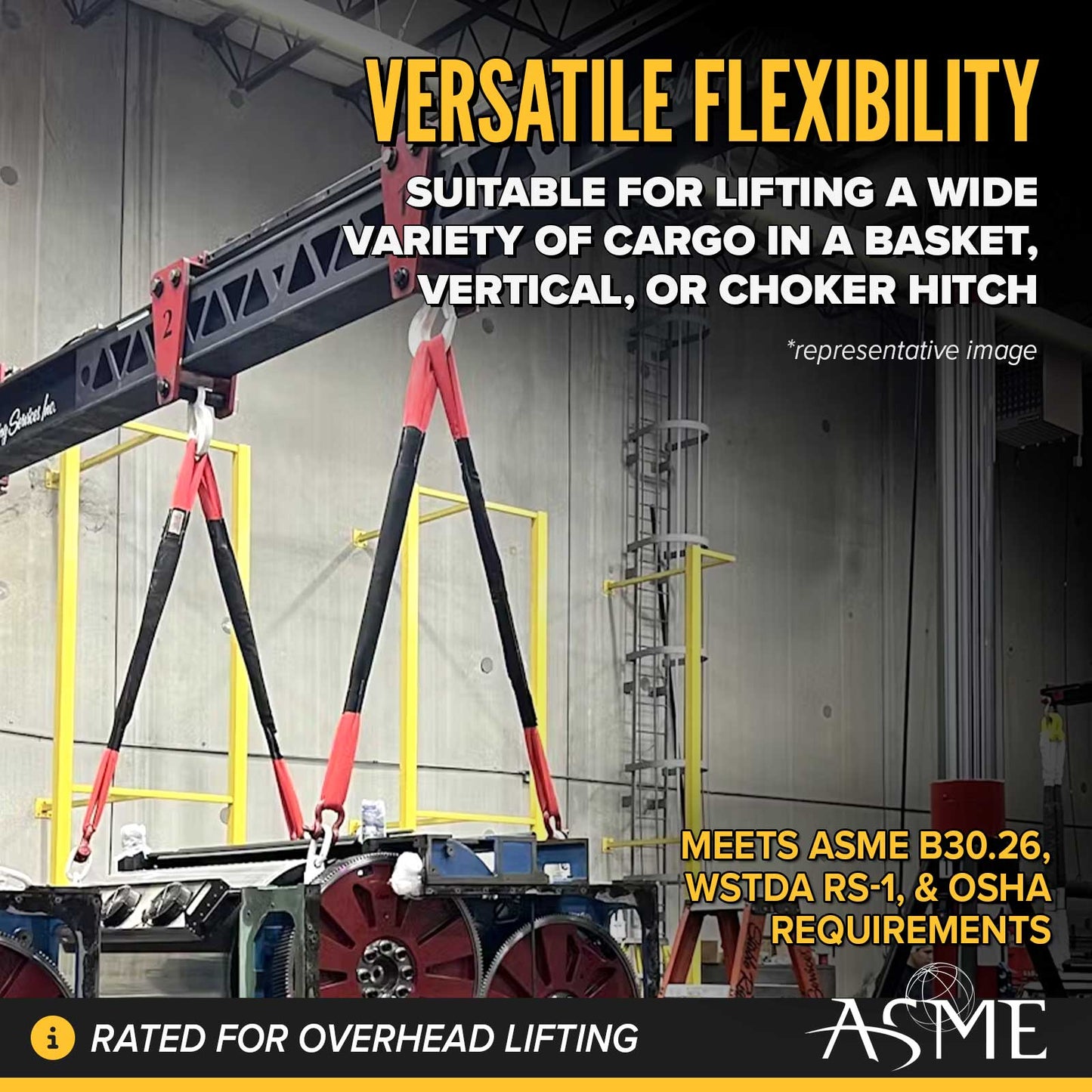 3' Domestic Eye & Eye Round Sling - Polyester | 2,600 lbs. Capacity
