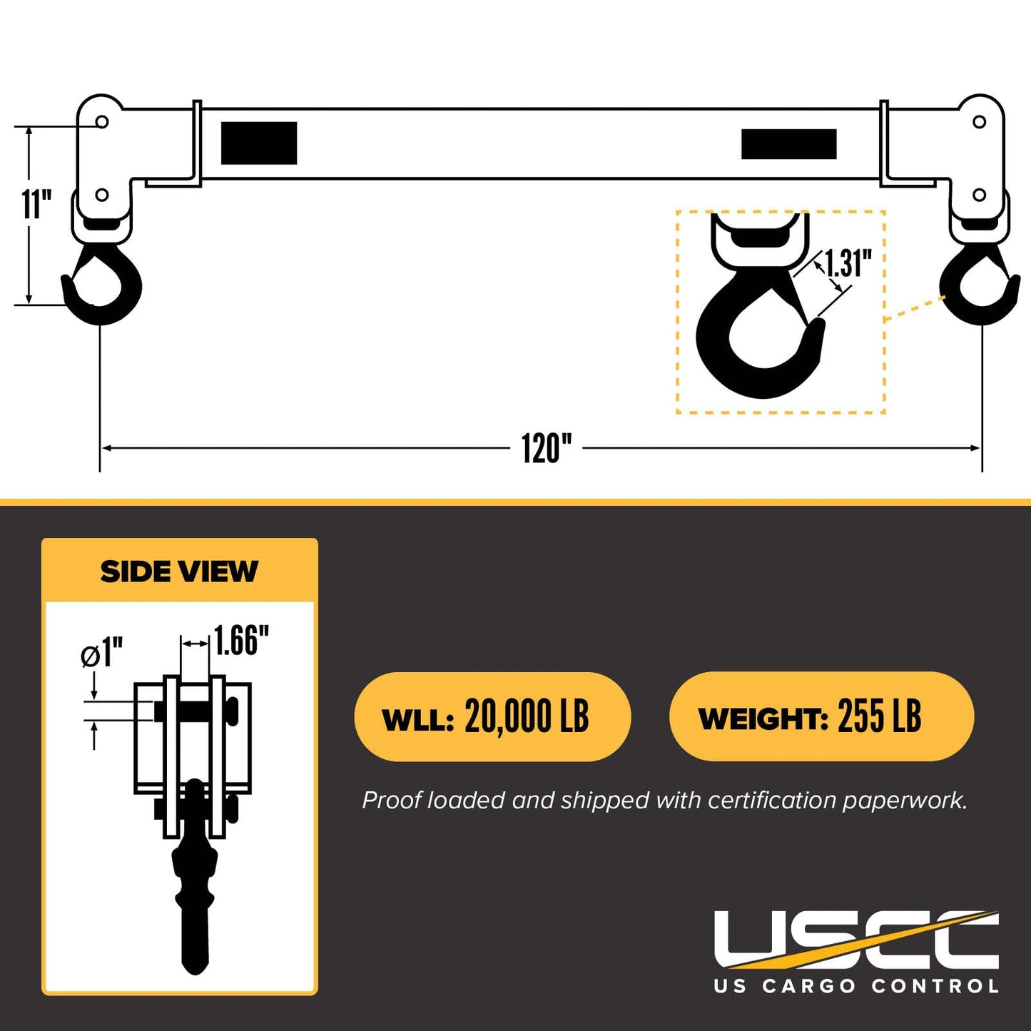 10 Tons x 10' Spreader Beam | Fixed Length
